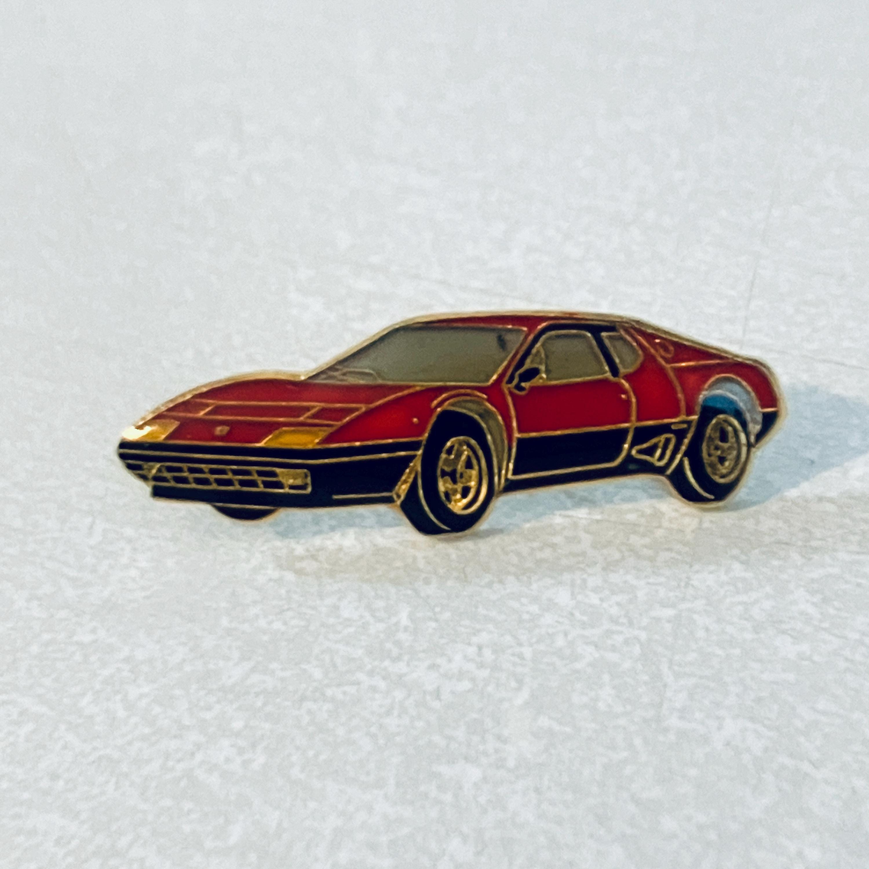 Vintage Red FERRARI 512 BB Lapel Pin, Enamel Pin, Pinback, Hat Pin