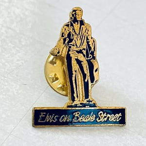 Vintage ELVIS On BEALE STREET Rock N Roll Pin, Enamel Pin, Lapel, Hat, Pinback, Music, The King Lives On, Graceland, Presley