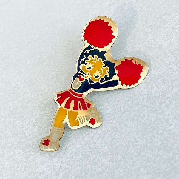 vintage BETTY BOOP épinglette de pom-pom girl, épingle en émail, épinglette, épingle à chapeau, Saint-Valentin, coeur, amour, années 80