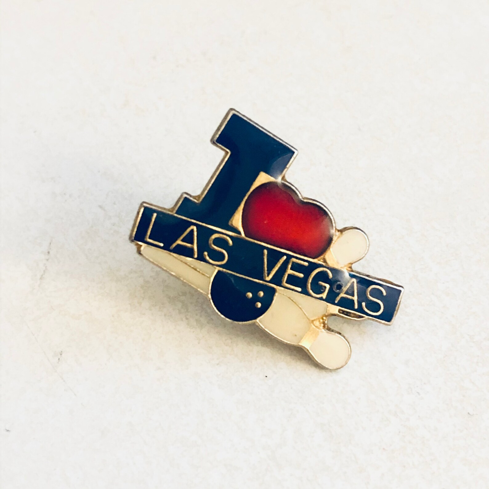 Vintage I LOVE LAS VEGAS Lapel Pin Enamel Pin Pin back Hat Etsy