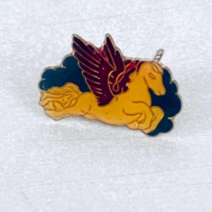 Vintage Winged Unicorn Pegasus Enamel Pin, Lapel, Hat, Pinback, Kawaii, Fantasy, 80s