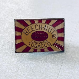 Vintage BEECH-NUT Chewing Tobacco Lapel Pin, Enamel Pin, Pinback, 70s, 80s, Budweiser, Camel, Marlboro, Nascar