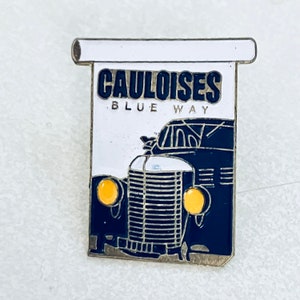 Vintage GAULOISES Blue Way Cigarettes Logo Lapel Pin, Enamel Pin, Pinback, 90s, Marlboro, Winston, Lucky Strike, Camels, Tobacco