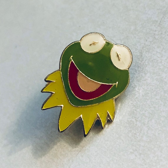 Vintage KERMIT THE FROG Muppets Lapel Pin, Enamel
