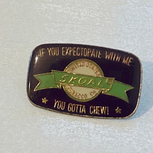 Vintage SKOAL Tobacco Logo Lapel Pin, Enamel Pin, Pinback, 70s, 80s, Budweiser, Camel, Marlboro, Nascar