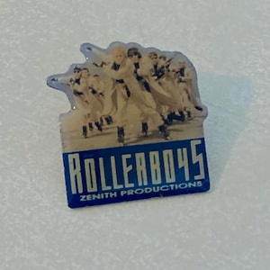Vintage Prayer For The ROLLERBOYS Movie Lapel Pin, Enamel, 1990, B Movie, Zenith Productions, Corey Haim, Patricia Arquette, Rollerblades