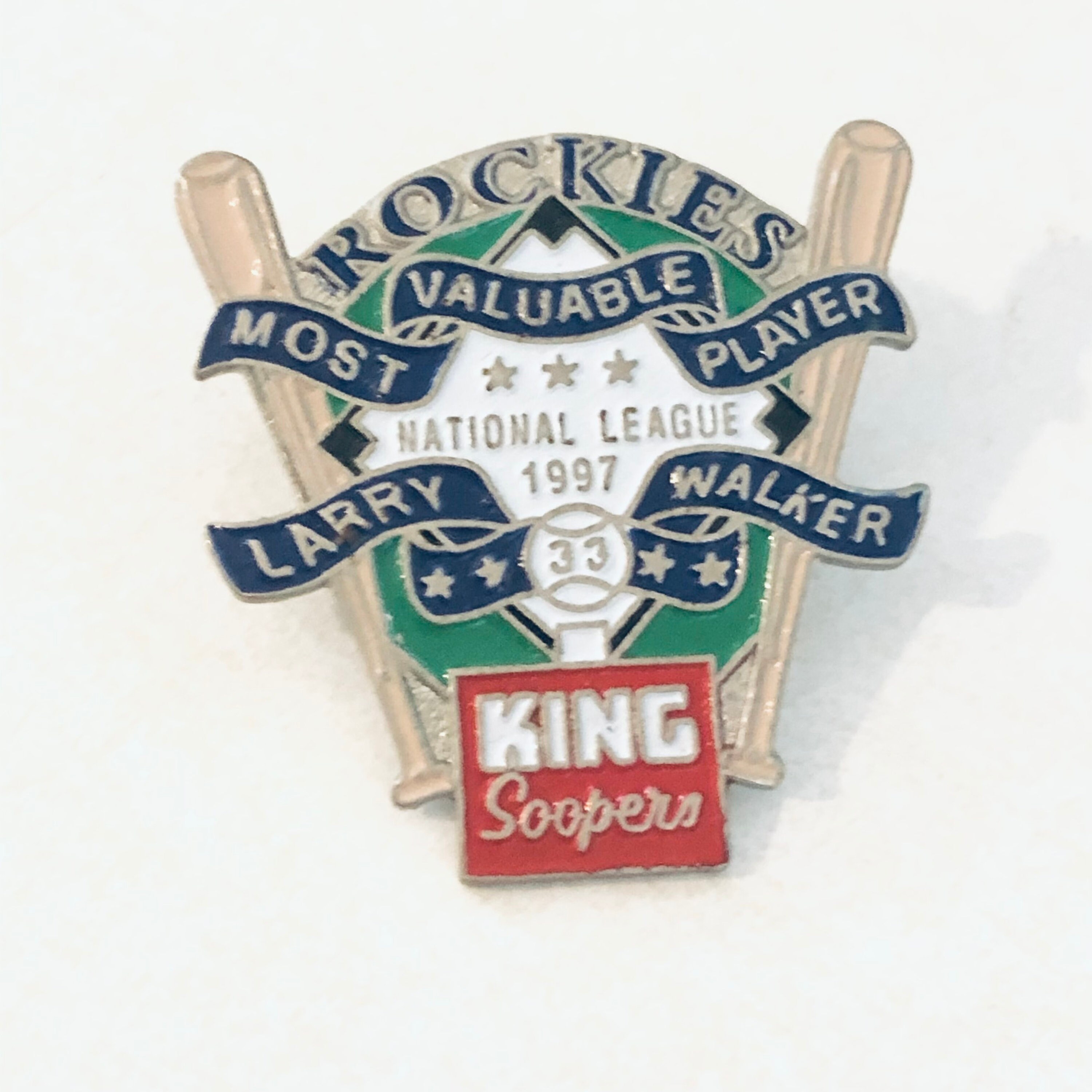 Larry Walker Jersey 1996 Lapel Hat Pin Colorado Rockies Vintage Baseball  MLB