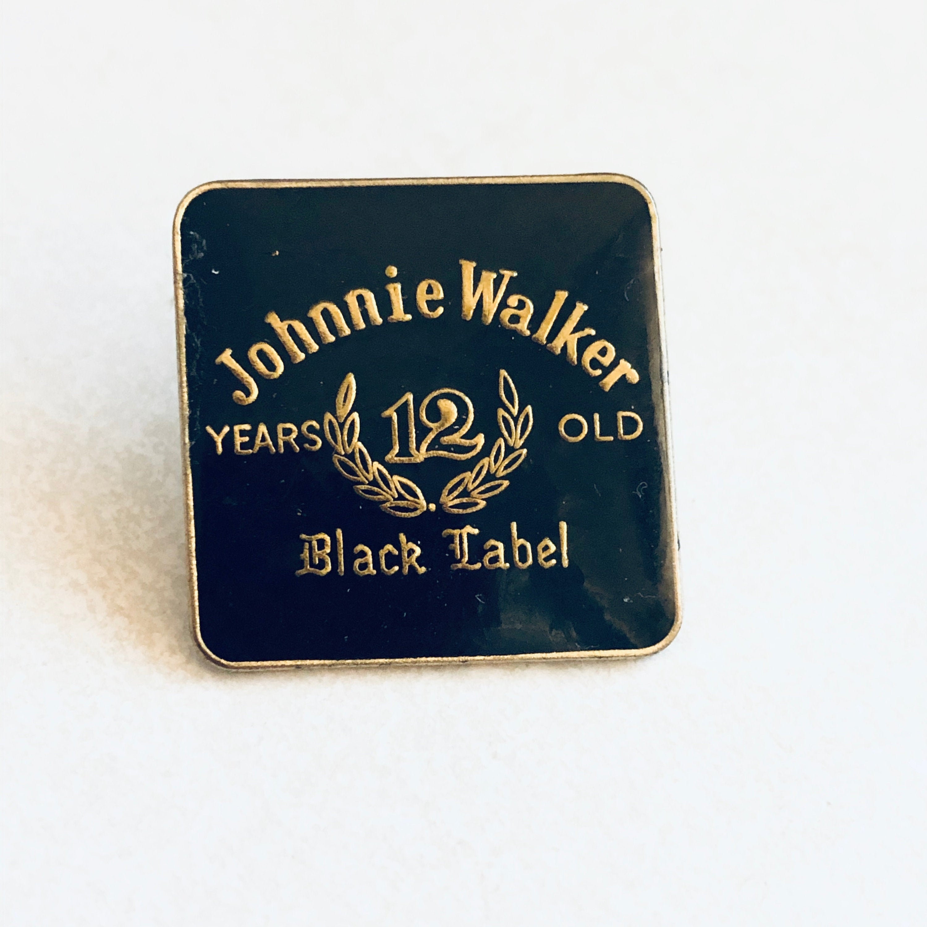Vintage Johnnie Walker Black Label Scotch Whisky Lapel Pin Etsy