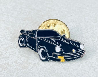 Vintage Black PORSCHE 911 Lapel Pin, Enamel Pin, Pinback, Hat Pin, Classic Car, Corvette, Mustang, Ferrari, BMW