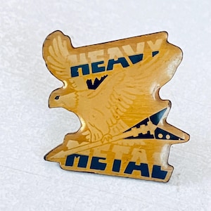 Vintage HEAVY METAL Eagle Guitar Lapel Pin, Enamel, Hat, Pinback, Punk, rock n roll, Black Sabbath, Judas Priest, Metallica, Misfits