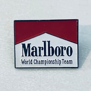 Vintage MARLBORO WORLD CHAMPIONSHIP Team Lapel Pin, Enamel Pin, Pinback, 90s, 80s, Budweiser, Winston, Lucky Strike, Camels