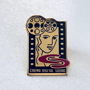 Vintage FILM REEL Cinema Digital Sound Lapel Pin, Enamel Pin, Pin back, 80s, Film, Hollywood, Sundance, Movies, Cinema, Celluloid