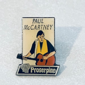 Vintage PAUL MCCARTNEY WIngs Lapel Pin, Enamel Pin, Pin back, Hat Pin, The Beatles, The Who, Rolling Stones, John Lennon, Rare