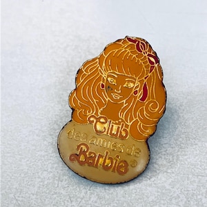 Vintage CLUB BARBIE Doll Lapel Pin, Enamel Pin, Pinback, Hat Pin, Valentine, Heart, Love, 80s, Jem, Betty Boop