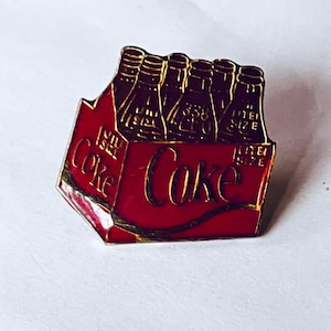 Vintage COCA COLA Six Pack Lapel Pin, Enamel Pin, Pinback, Coke, Pepsi, Soda, Pop, 80s