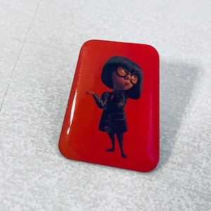 Vintage EDNA MODE The Incredibles Lapel Pin, Enamel Pin, Pinback, Hat Pin, Mickey Mouse, Disney, Pixar