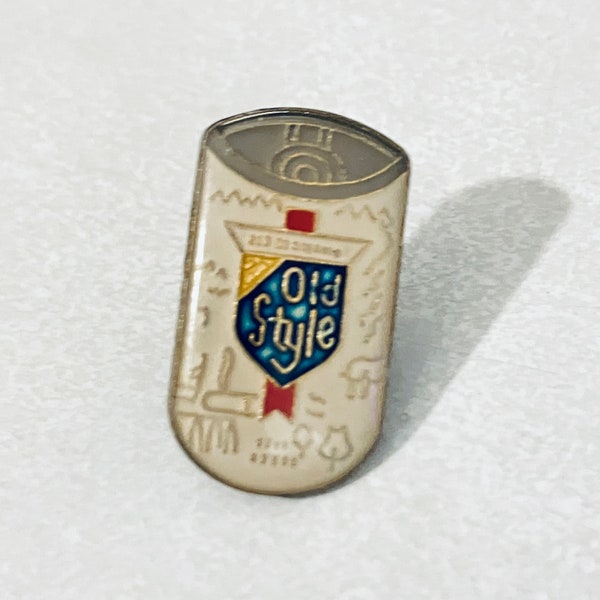 Vintage OLD STYLE Beer Can Lapel Pin, Enamel Pin, Pinback, Bartender Pin, Hat Pin, 70s, 80s, Chicago, PBR