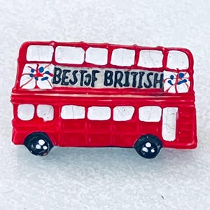 Vintage BIG BEN London Bus, Tube, Lapel pin, Hat, Pin back, UK, Dr Who, England, Great Britain