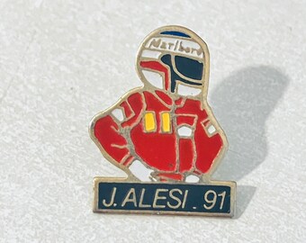 ジャン・アレジ、フェラーリ、マルボロのヘルメット。ヴィンテージ