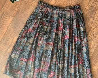 Vintage High Waist Pleated Skirt