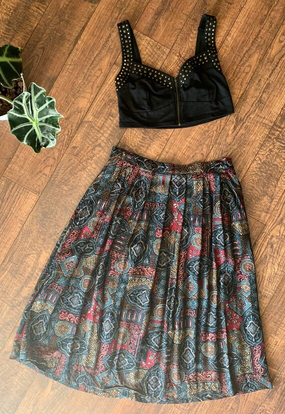 Vintage High Waist Pleated Skirt - image 1