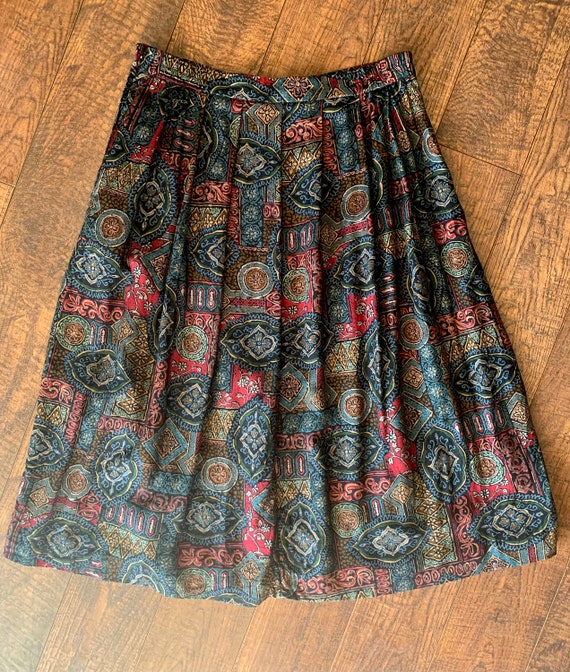 Vintage High Waist Pleated Skirt - image 3