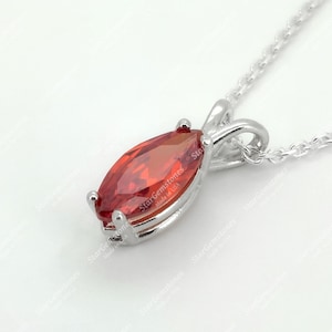 Mexican Fire Opal Sterling Silver Pendant Necklace / Necklace for Women / Gift for Her
