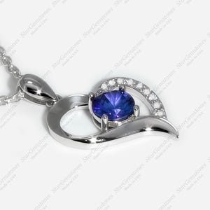 Tanzanite 925 Sterling Silver Pendant Necklace for Women / Gift for Her