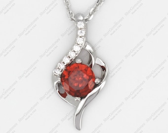 Mexikanischer Feueropal Anhänger 925 Sterling Silber Halskette für Frauen