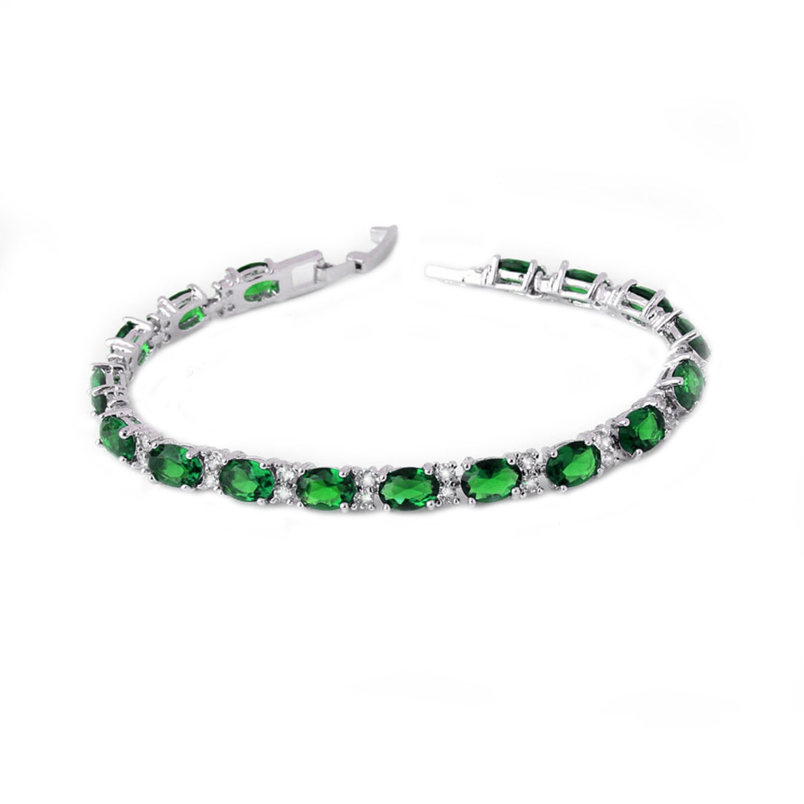 Emerald Bracelet White Goldfilled / Emerald Tennis Bracelet Etsy