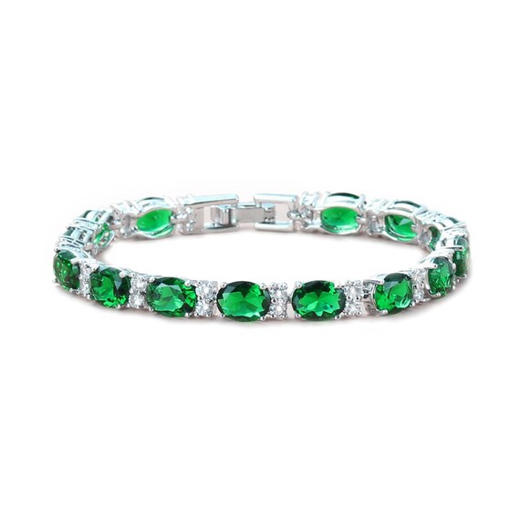 White gold emerald bracelet deals