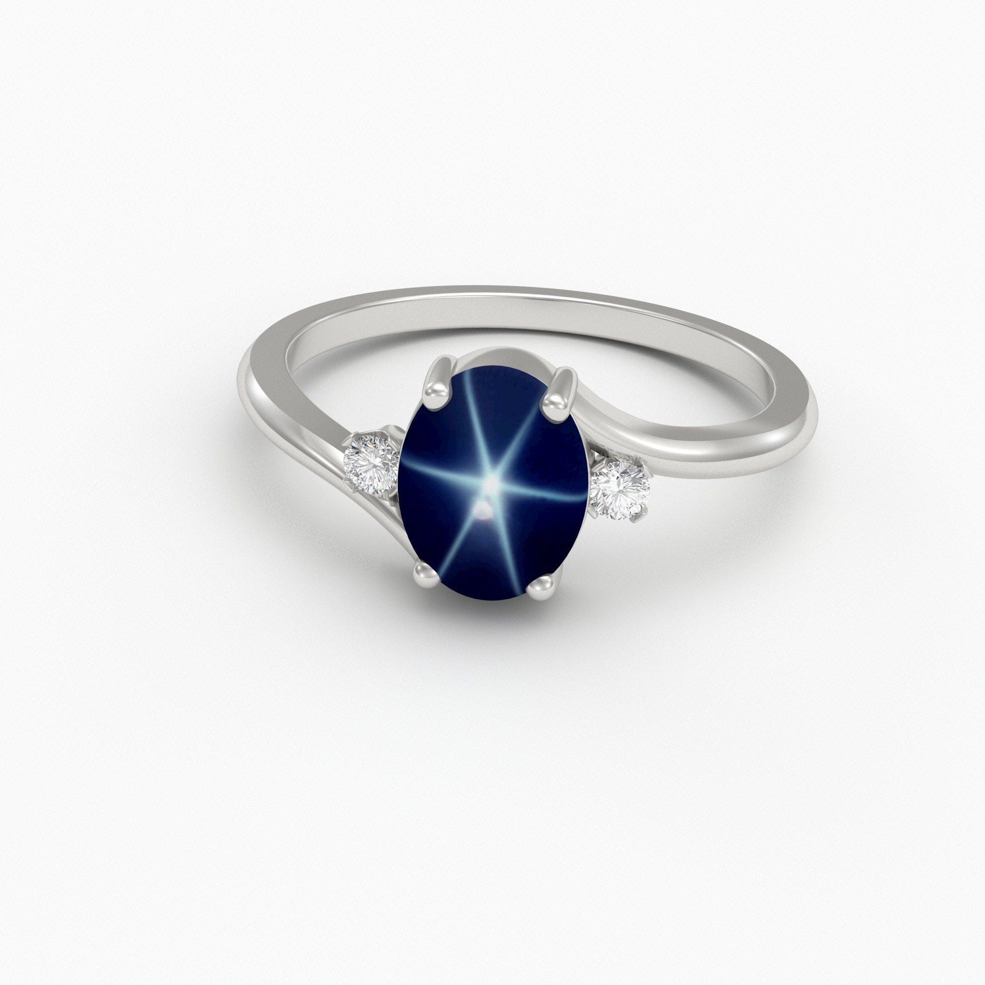 14k Yellow Gold Gray Star Sapphire Fashion Ring | James McHone Jewelry