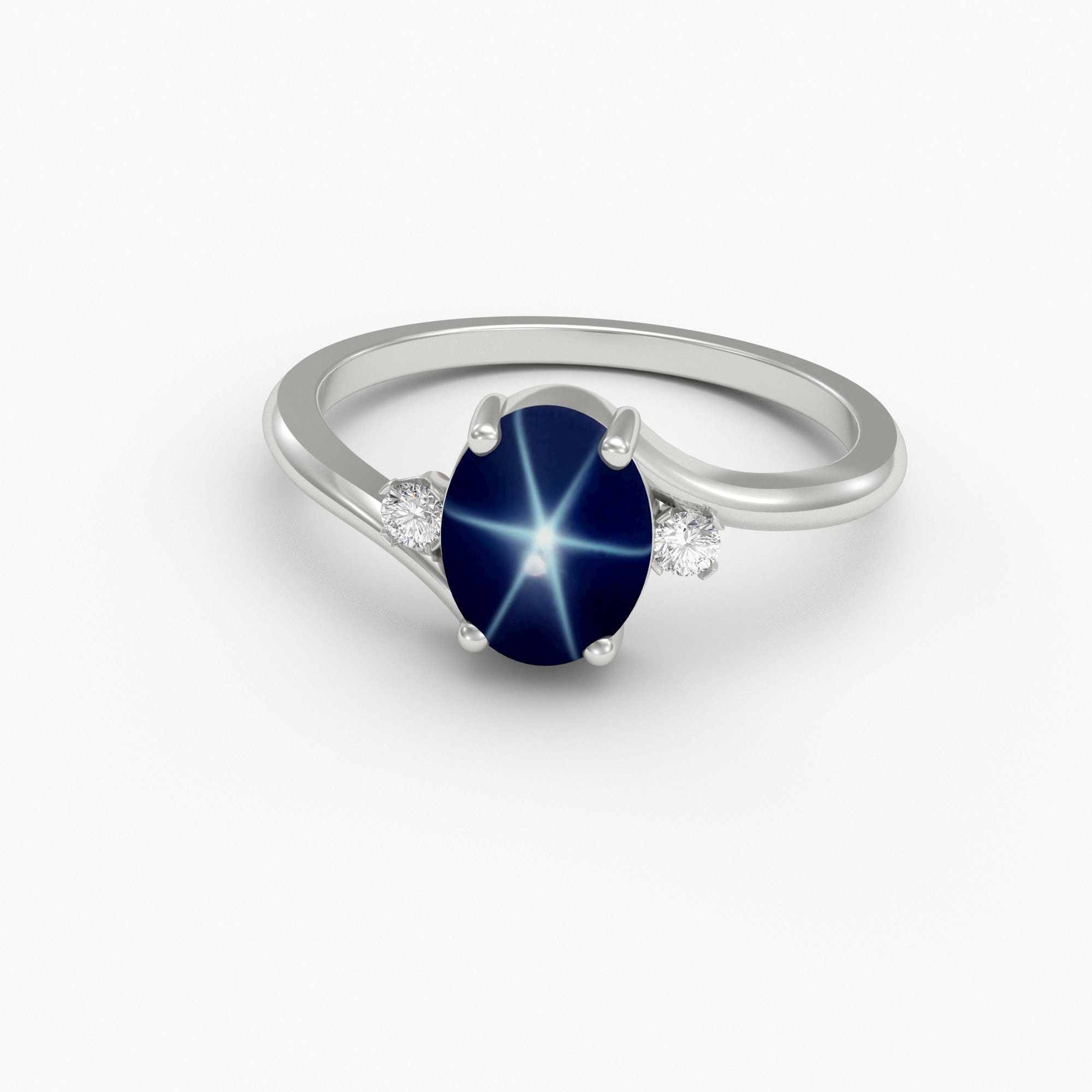 14k Yellow Gold Gray Star Sapphire Fashion Ring | James McHone Jewelry