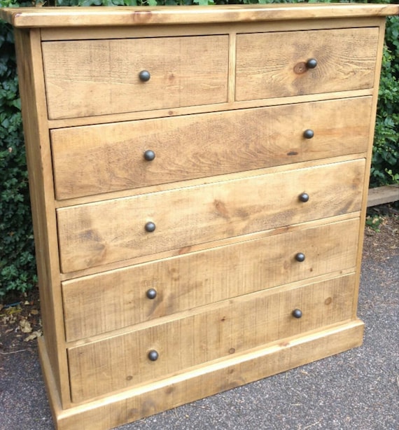 Rustic Plank Furniture New Real Solid Wood Chest Of Drawers Etsy