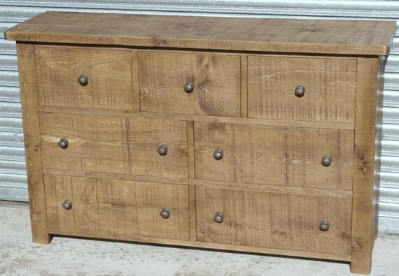 Rustic Plank Furniture New Real Solid Wood Chest Of Drawers Etsy