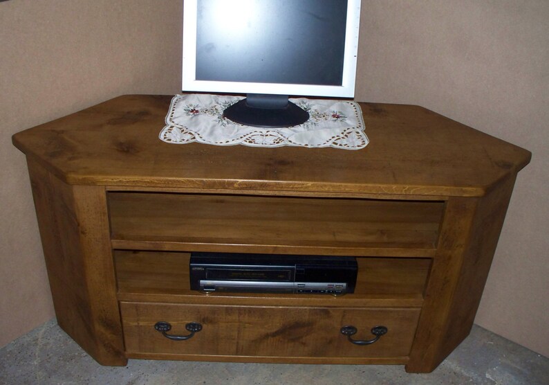 Rustic Plank Furniture NEW Real Solid Wood Corner Tv Etsy UK
