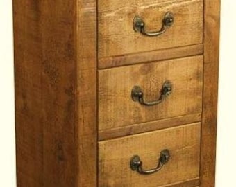 Indigo Furniture Rustic plank Furniture New Real Solid pine Wood Chest of Drawers  Sideboard Base Sawn Textured Finish bedside bedroom