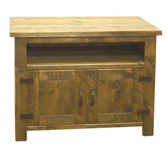 Rustic Plank Furniture New Real Solid Pine Wood Tv Cabinet Tv Etsy