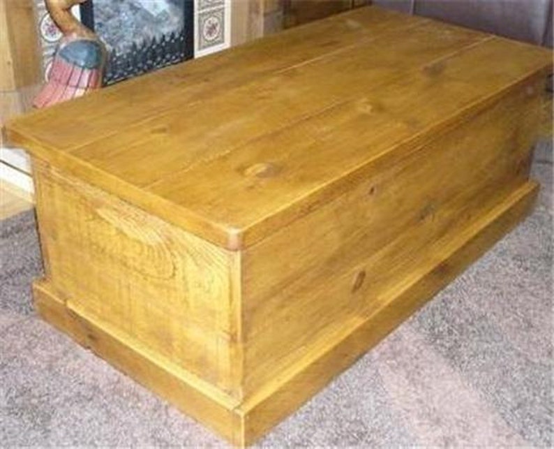 Rustic plank Furniture NEW Real Solid Wood Blanket Box Toy box Chest Seat Bedding Box Rustic Plank Sawn Pine Indigo Furniture rustic pine 画像 1