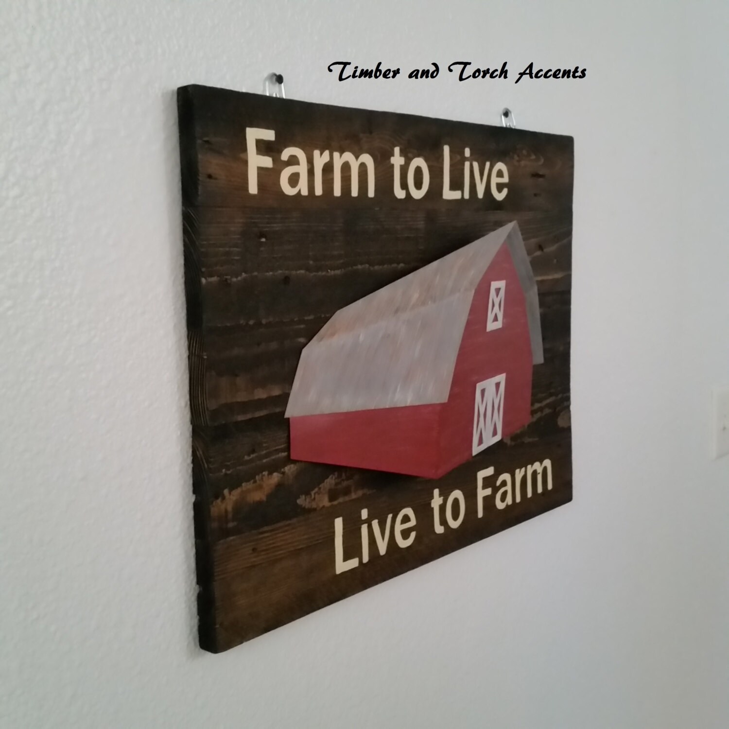 Signo de la granja de madera y metal letrero de madera | Etsy