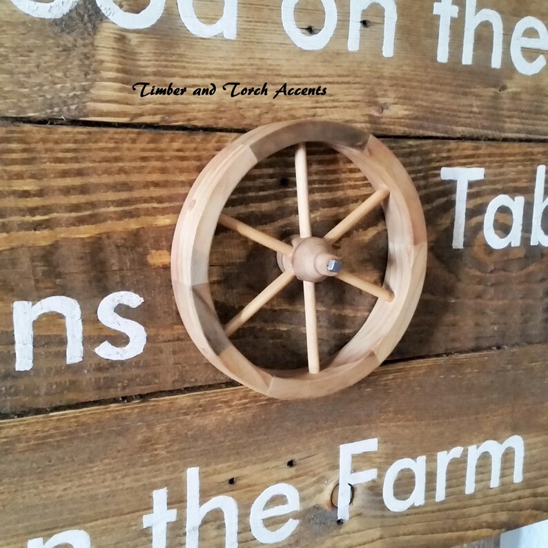 Wagon wheel sign Wood sign Farm house decor Wagon wheel Etsy