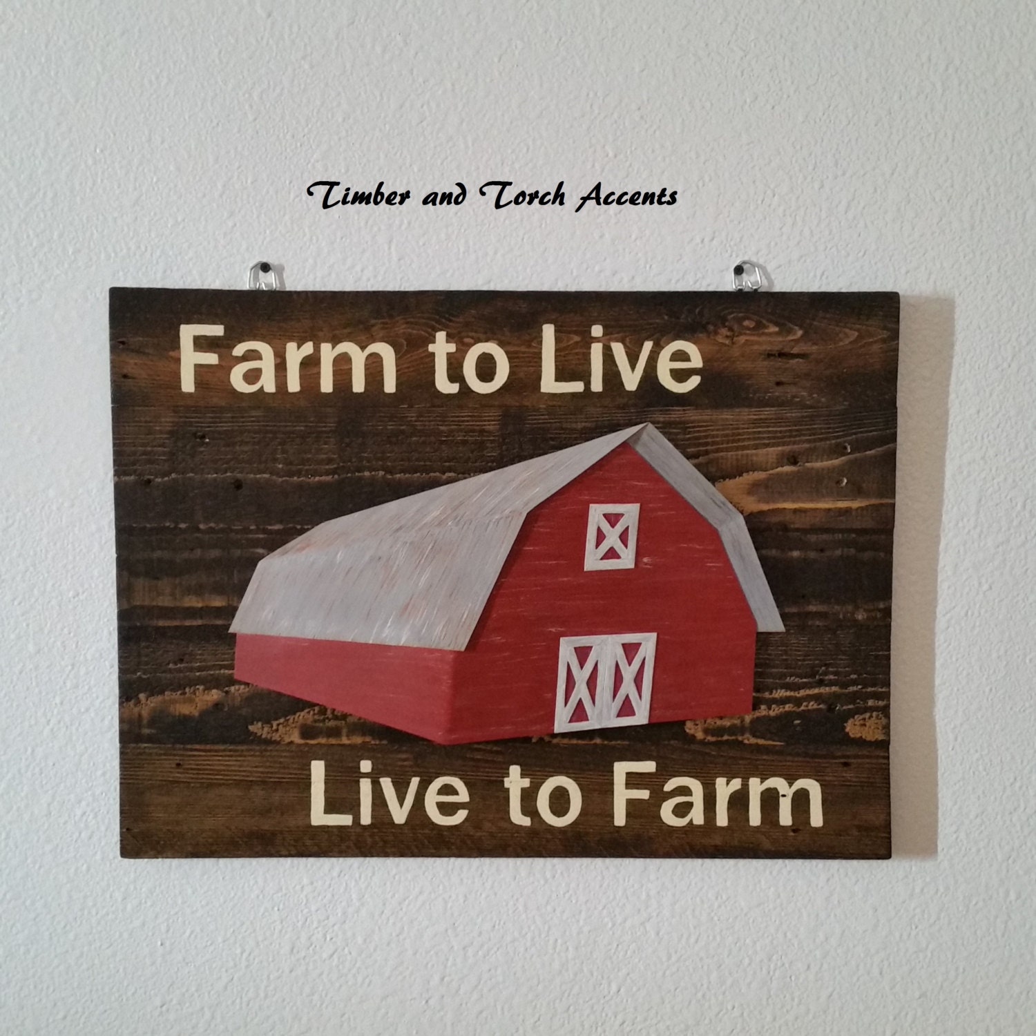 Signo de la granja de madera y metal letrero de madera | Etsy