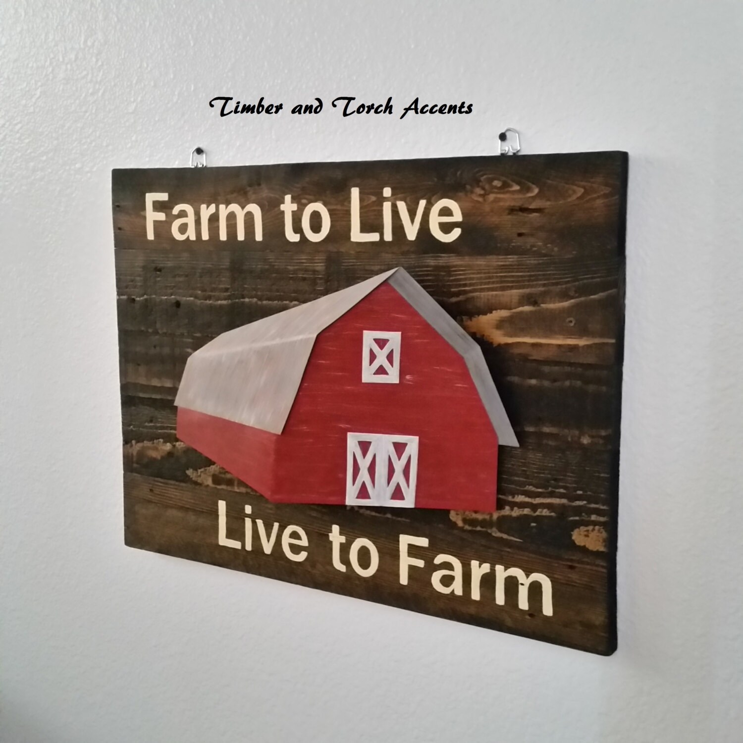 Signo de la granja de madera y metal letrero de madera | Etsy