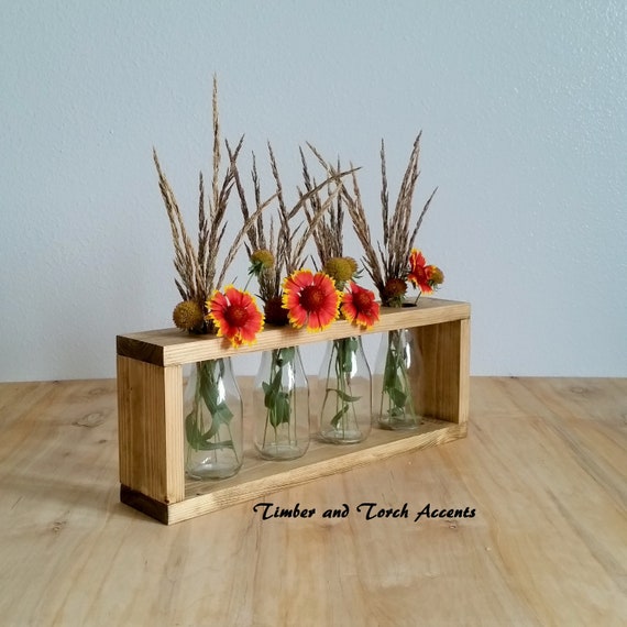 Wooden Vase Holder Table Decor Wood Bottle Vase Bottle Etsy
