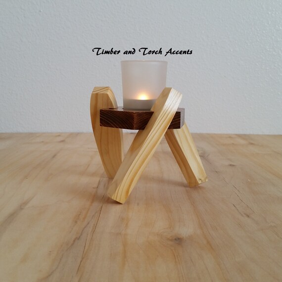 Modern Votive Holder Wood Tea Light Holder Candle Accents Etsy