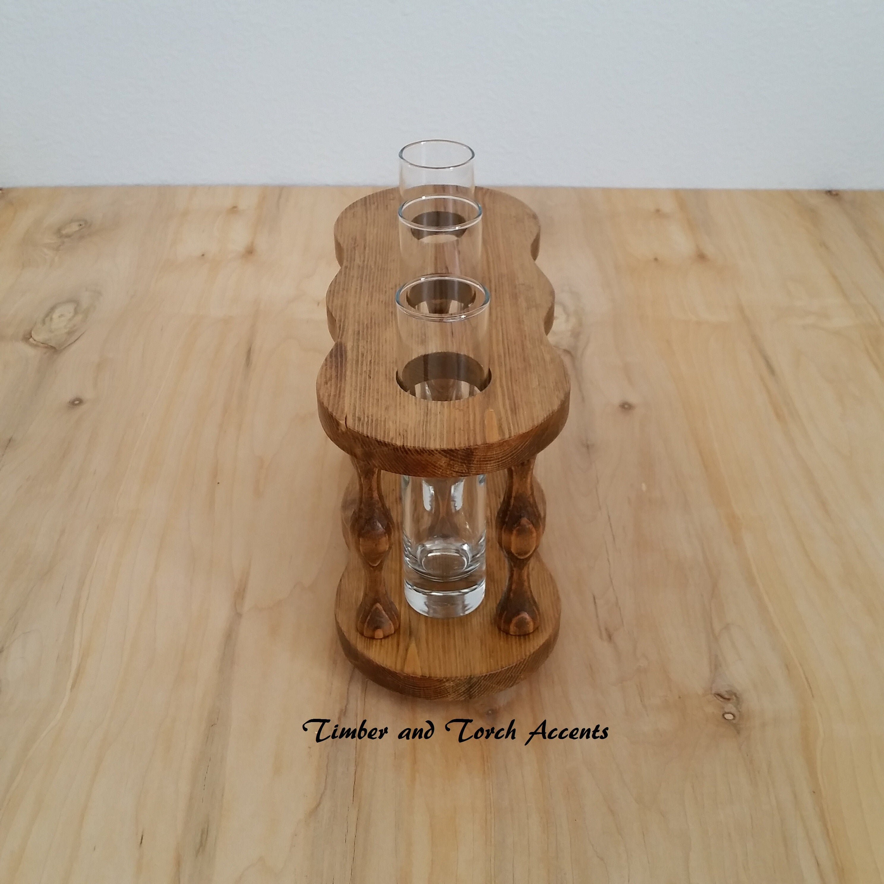 Turned wood bud vase holder Table decor Modern centerpiece Etsy