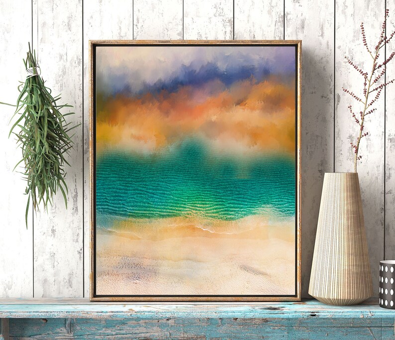Ocean wave wall art Abstract coastal art wave art print Etsy