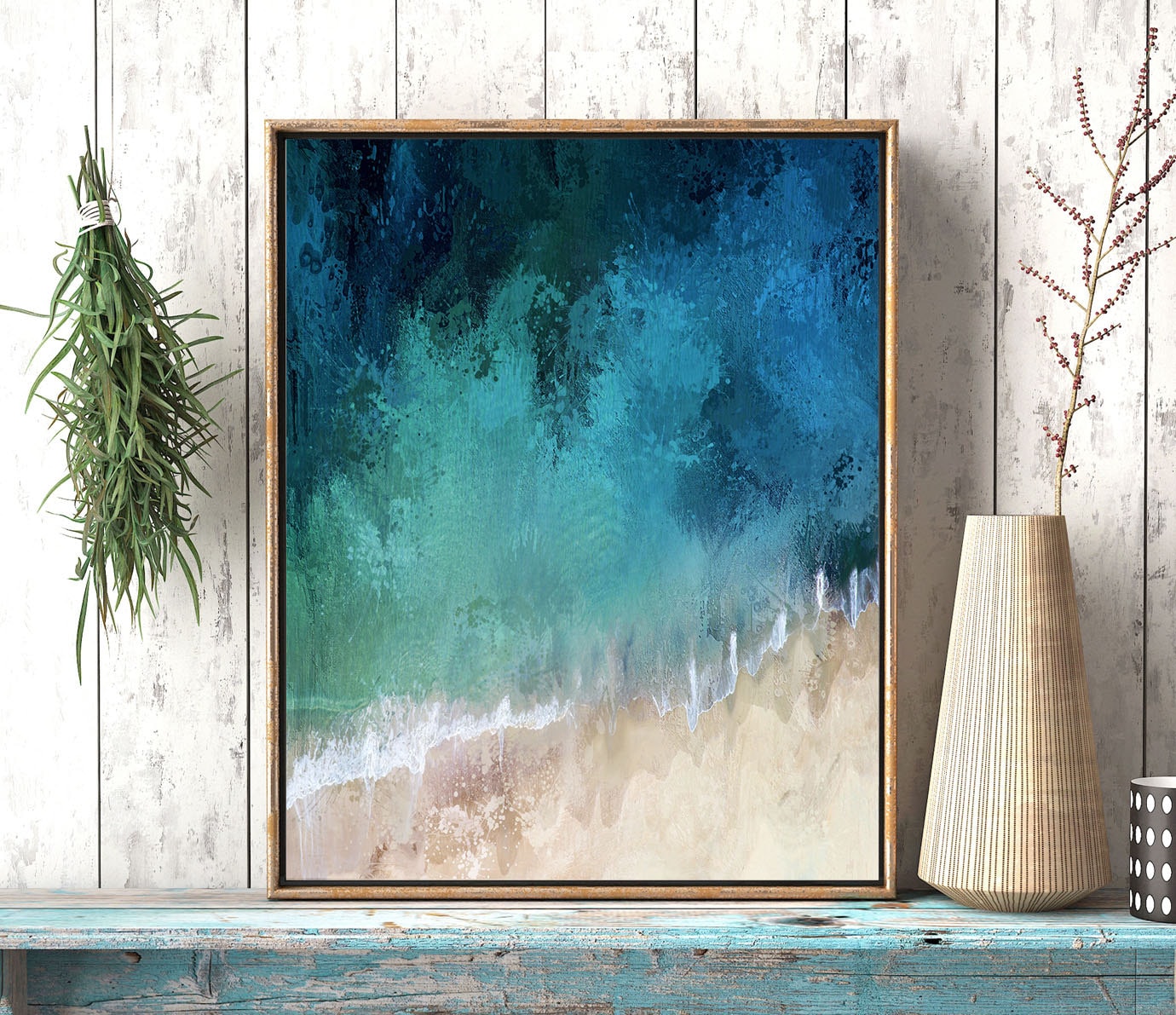 Abstract coastal art ocean wave wall art wave art print Etsy