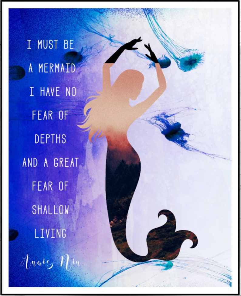 i must be a mermaid quote mermaid printable jellyfish art