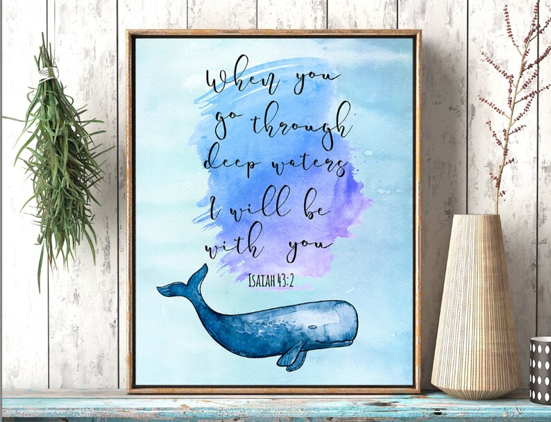 Isaiah 432 baptism gift bible verse wall art scriptures